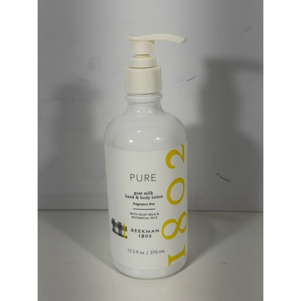 Beekman 1802 Pure Goat Milk Hand and Body Lotion Fragrance Free 12.5 fl oz Pump